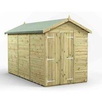 12x6 Power Premium Apex Windowless Double Door Garden Shed