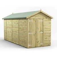 14x6 Power Premium Apex Windowless Double Door Garden Shed