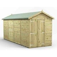 16x6 Power Premium Apex Windowless Double Door Garden Shed