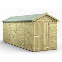 18x6 Power Premium Apex Windowless Double Door Garden Shed