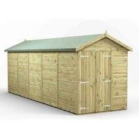 20x6 Power Premium Apex Windowless Double Door Garden Shed