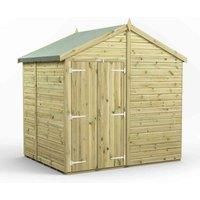 Power 6x8 Premium Apex Windowless Double Door Garden Shed