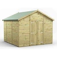 10x10 Power Premium Apex Windowless Double Door Garden Shed
