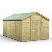 16x10 Power Premium Apex Windowless Double Door Garden Shed