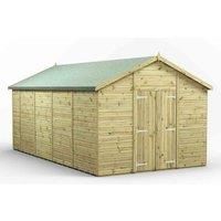 18x10 Power Premium Apex Windowless Double Door Garden Shed