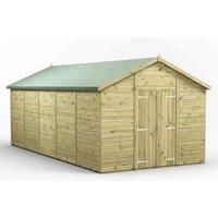 20x10 Power Premium Apex Windowless Double Door Garden Shed