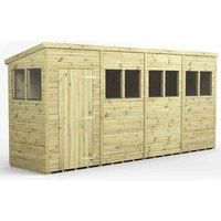 16x4 Power Premium Pent Garden Shed