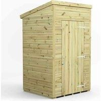 4x4 Power Premium Pent Windowless Garden Shed
