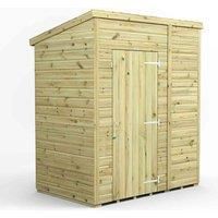 6x4 Power Premium Pent Windowless Garden Shed