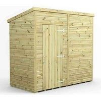 8x4 Power Premium Pent Windowless Garden Shed