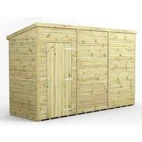 12x4 Power Premium Pent Windowless Garden Shed