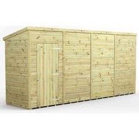 16x4 Power Premium Pent Windowless Garden Shed