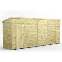 18x4 Power Premium Pent Windowless Garden Shed