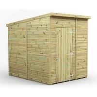 6x8 Power Premium Pent Windowless Garden Shed