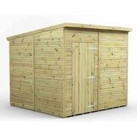 8x8 Power Premium Pent Windowless Garden Shed
