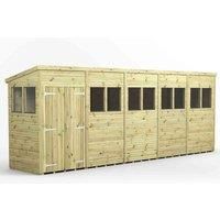 20x4 Power Premium Pent Double Door Garden Shed