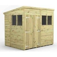 8x6 Power Premium Pent Double Door Garden Shed