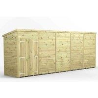 20x4 Power Premium Pent Windowless Double Door Garden Shed