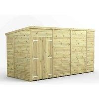 14x6 Power Premium Pent Windowless Double Door Garden Shed
