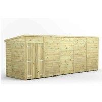 20x6 Power Premium Pent Windowless Double Door Garden Shed