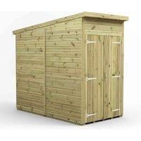4x8 Power Premium Pent Windowless Double Door Garden Shed