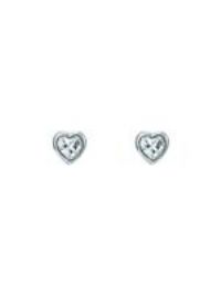 Ted Baker Harmony Mini Crystal Heart Stud Earrings for Women (Silver/Crystal)