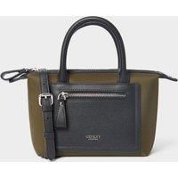 OSPREY LONDON Women's The Mini Linear Nylon Tote Bag in Olive