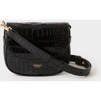 OSPREY LONDON Women's The Piper Mini Leather Crossbody Bag in Black