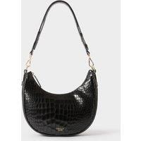 OSPREY LONDON Women's The Piper Mini Leather Shoulder Bag in Black