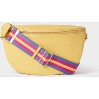 OSPREY LONDON Women's The Hendrix Leather Sling Bag in Lemon