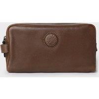 OSPREY LONDON Men's The Compass Leather Washbag in Tan