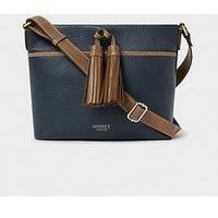OSPREY LONDON The Savanna Leather Cross-Body - Navy Leather Cross-Body Bags