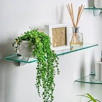 40cm Floating Glass Wall Shelves Bathroom Shelf with Chrome/Black/Gold Brackets