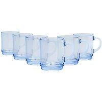 Duralex Versailles Glass Coffee Mugs - 260ml - Marine - Pack of 6