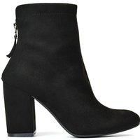 'Evia' Zip-Up Mid Block Heel Sock Ankle Boots