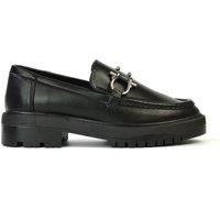 'Riley' Chunky Block Heel Loafers With Silver Buckle
