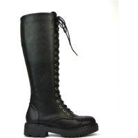 'Peri' Lace Up Combat Knee High Biker Boots