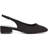 Essex Glam Size 6 Slingback Fake Suede Black Court Shoes