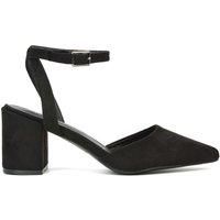 'Ronnie' Strappy Pointed Toe Mid Block Heel Sandals With Ankle Strap