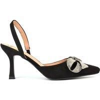 'Victoria' Diamante Bow Stiletto Slingback High Heel Shoes
