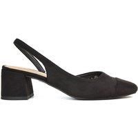 'Karis' Slingback Block Heel Court Shoes With Square Toe