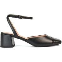 'Mavis' Low Mid Heel Square Toe Court Shoes With Ankle Strap