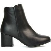 Women's Ankle Boots Ladies Black Low Heel Zip Casual Formal Booties Shoes Size