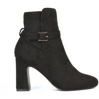 'Mary' Block Mid High Heel Shoe Booties With Buckle Strap