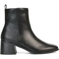 ESSEX GLAM Women/'s Low Heel Ankle Boots Ladies Block Heeled Square Toe Black Synthetic Leather Celsea Biker Booties Size 4