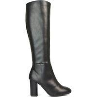 'Jen' Knee High Block Heeled Boots With Zip Fastening