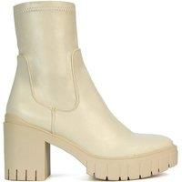 'Ella' Platform Block Heel Zip Up Stretch Chelsea Ankle Boots