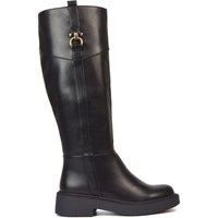 ESSEX GLAM Women/'s Biker Boots Ladies Black Synthetic Leather Winter Biker Riding Booties Size 6