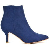 'Anastsia' Low Mid Kitten High Heel Stiletto Zip-Up Ankle Boots