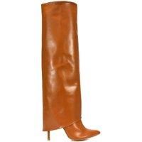 'Shauna' Knee High Fold Over Boots With Stiletto High Heel
